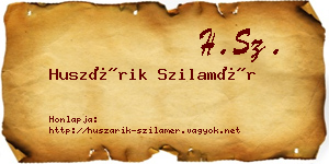 Huszárik Szilamér névjegykártya